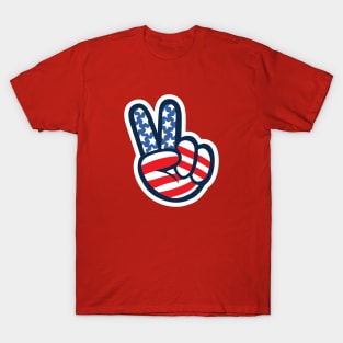 Peace Sign Hand USA America T-Shirt